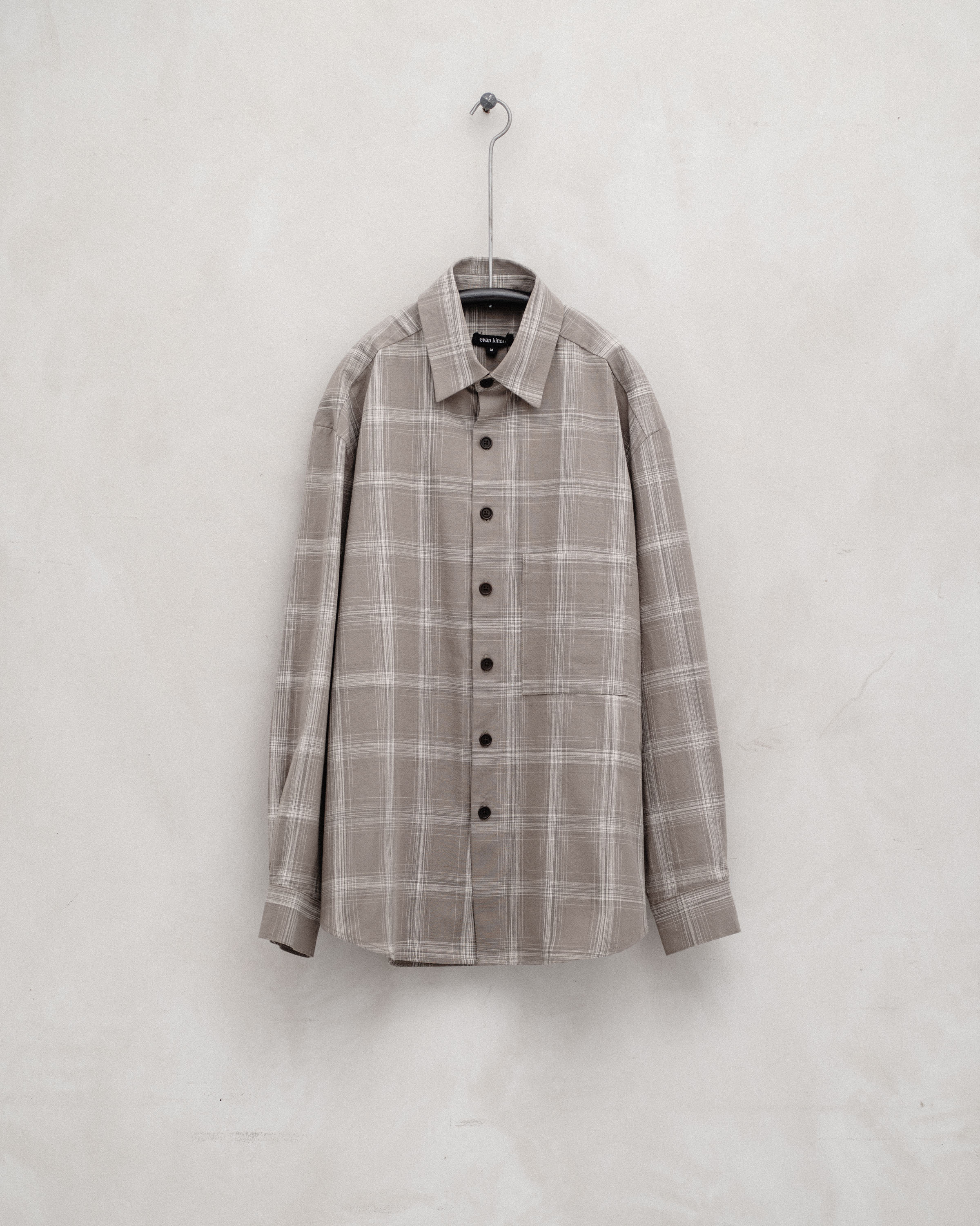 Big Shirt Two - Kasuri Yarn Dyed Cotton, Beige/Natural – evan kinori