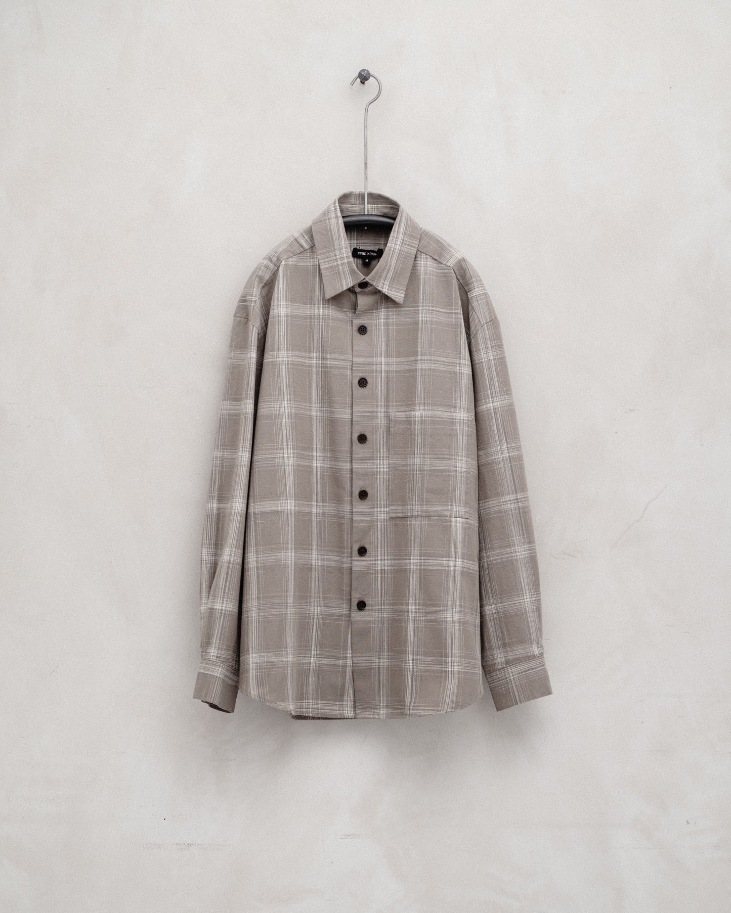 Big Shirt Two - Kasuri Yarn Dyed Cotton, Beige/Natural