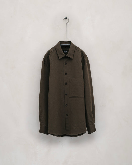 Big Shirt Two - Cotton/Linen Summercloth, Olive