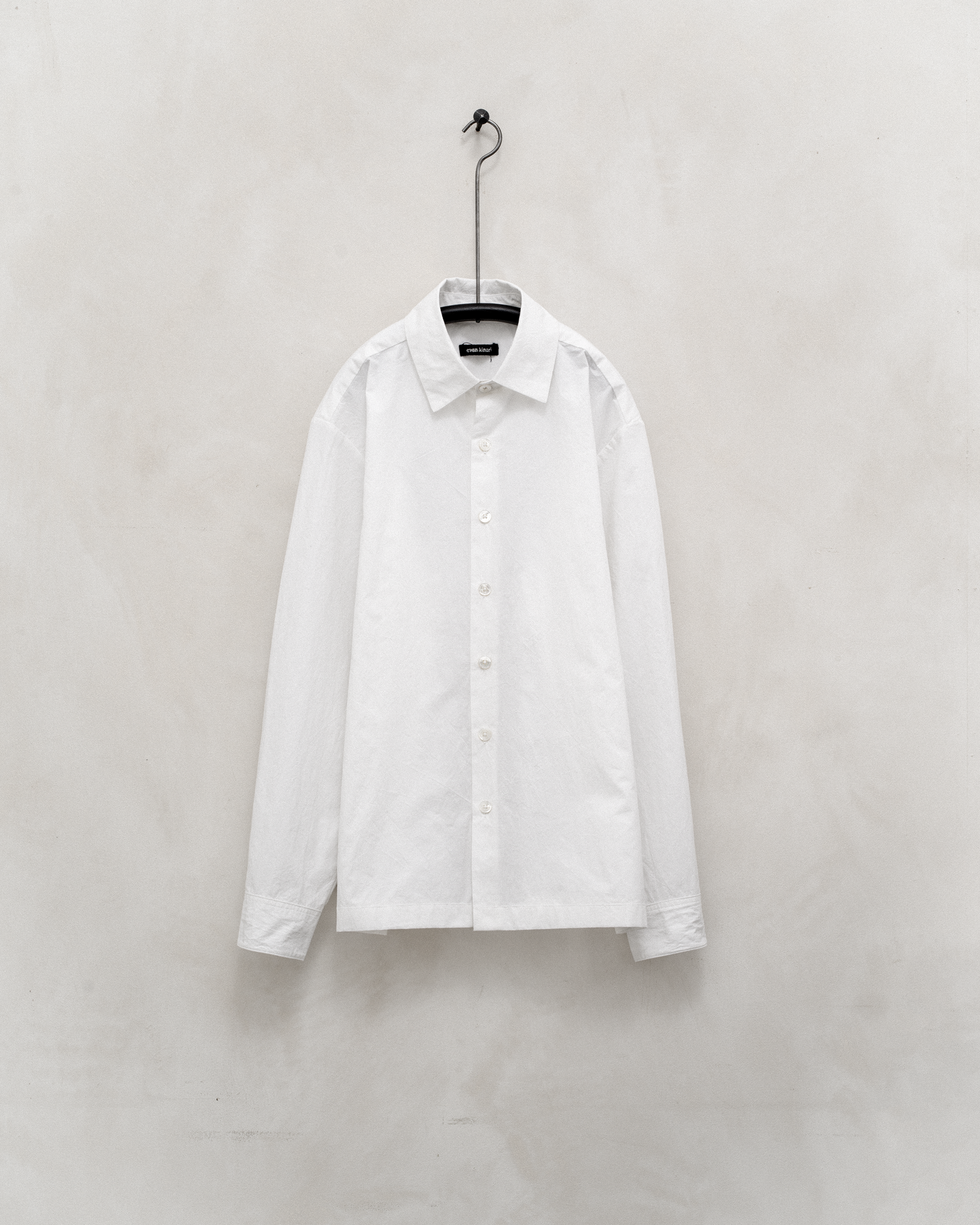 Flat Hem Shirt - Organic Cotton Typewriter Cloth, White