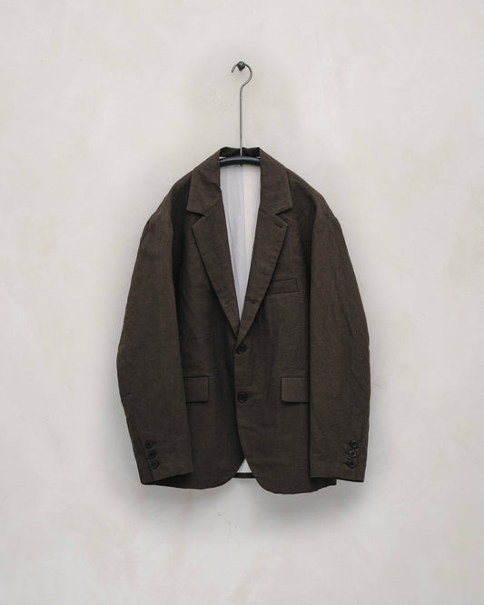 Three Button Jacket - Organic Cotton/Hemp Twill, Anthracite