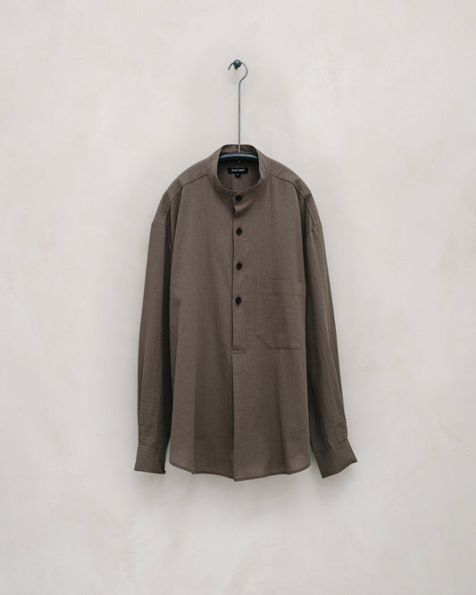 Popover Shirt - Organic Cotton Batiste, Dark Beige