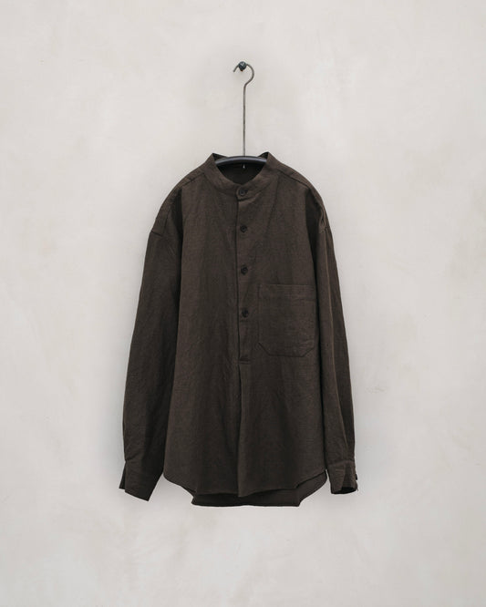 Popover Shirt - Organic Cotton/Hemp Twill, Anthracite