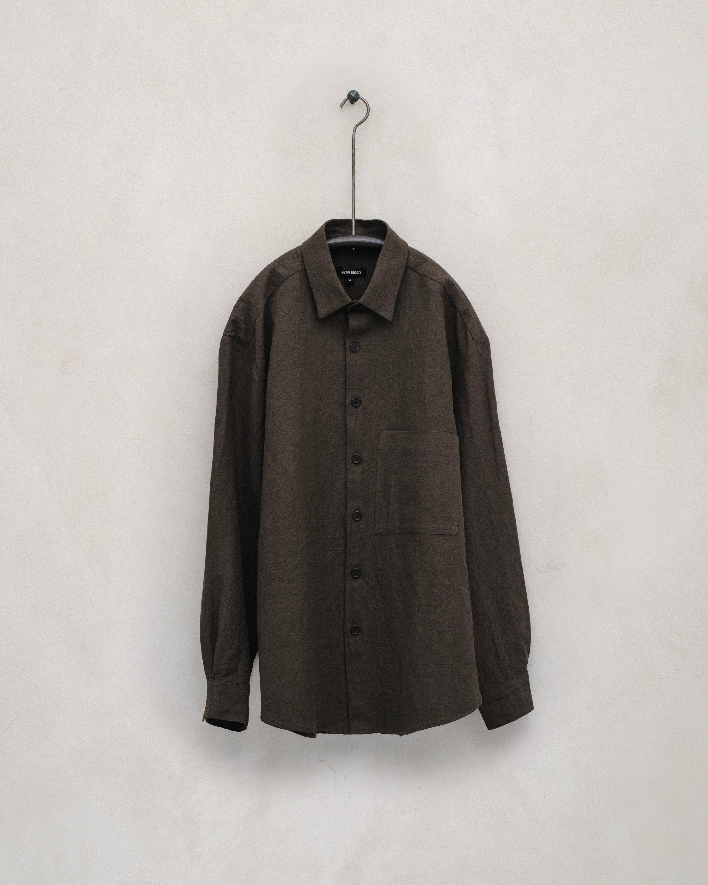 Flat Hem Shirt - Organic Cotton/Hemp Twill, Anthracite – evan kinori