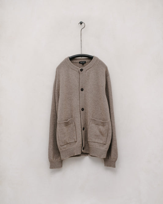 Crewneck Cardigan - Undyed Cashmere, Natural (Undyed)