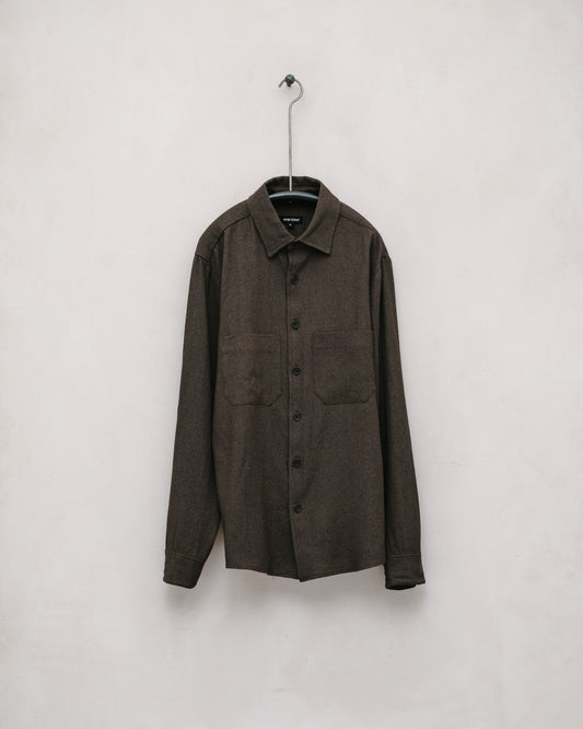 Two Pocket Shirt - Natural Dyed Wool/Washi, Persimmon/Iron