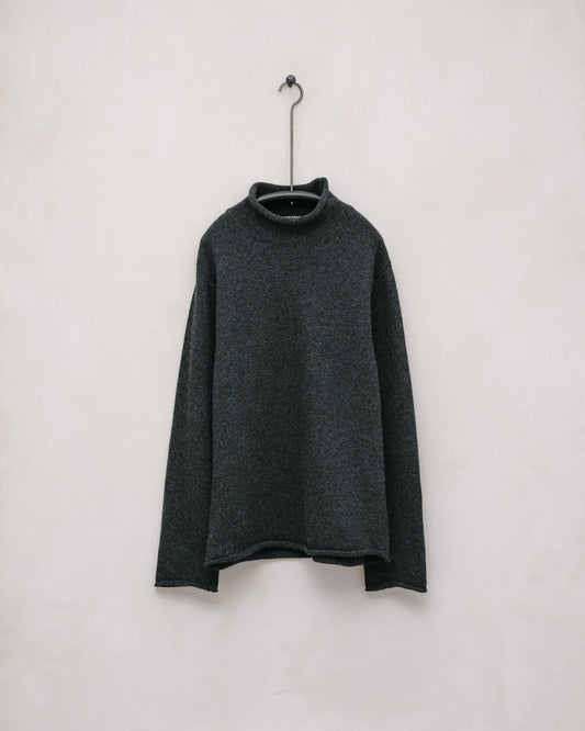 Rollneck Sweater - Cashmere/Lambswool, Charcoal