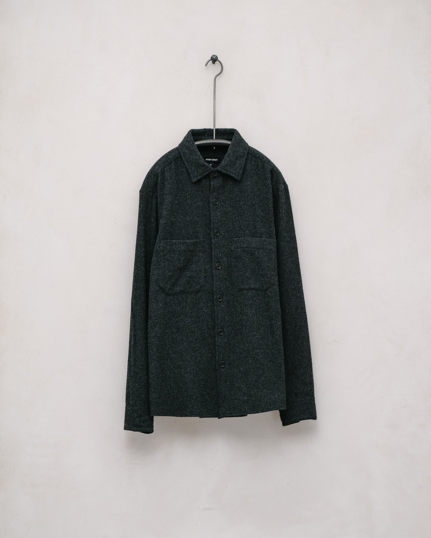 Two Pocket Shirt - Brushed Cashmere/Wool, Charcoal