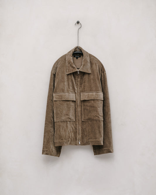 Zip Jacket - Natural Dye Cotton/Hemp Corduroy, Gallnut/Iron