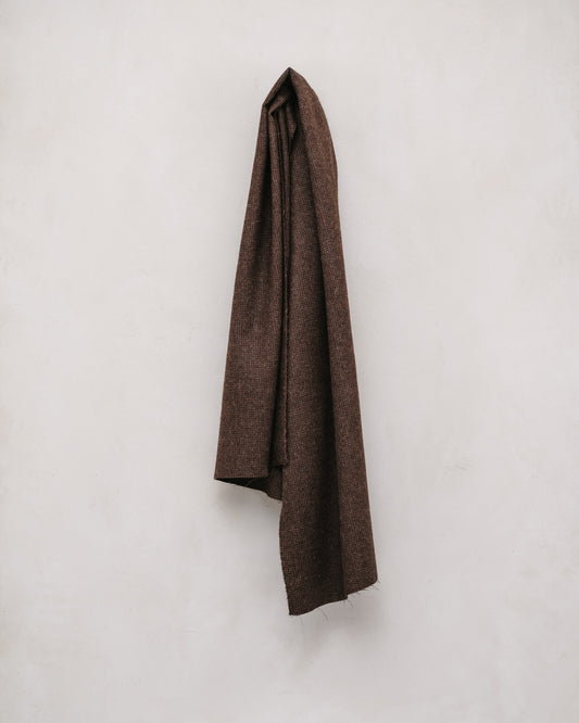 Woven Scarf - Undyed Alpaca Houndstooth, Brown