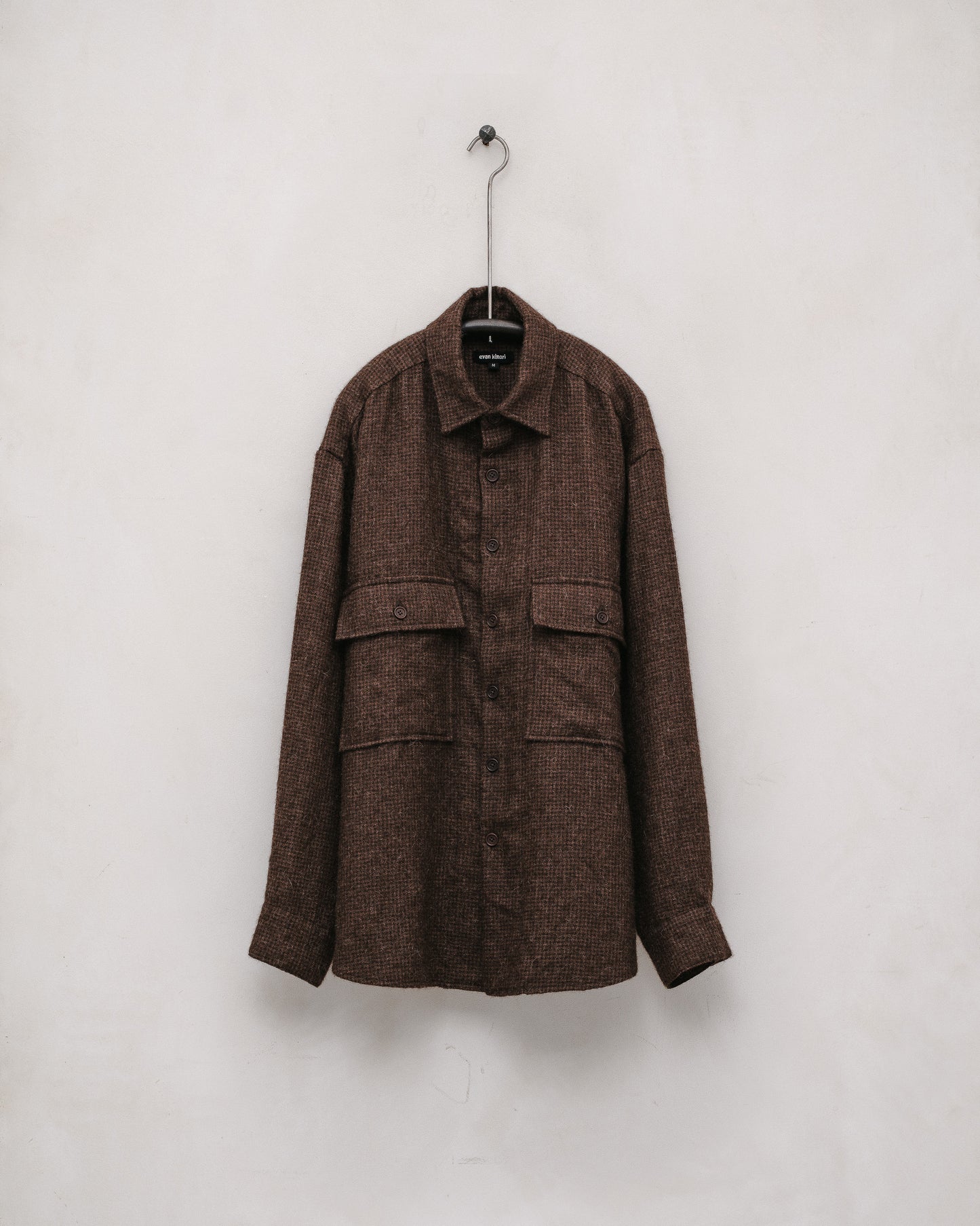 Big Shirt - Undyed Alpaca Houndstooth, Brown