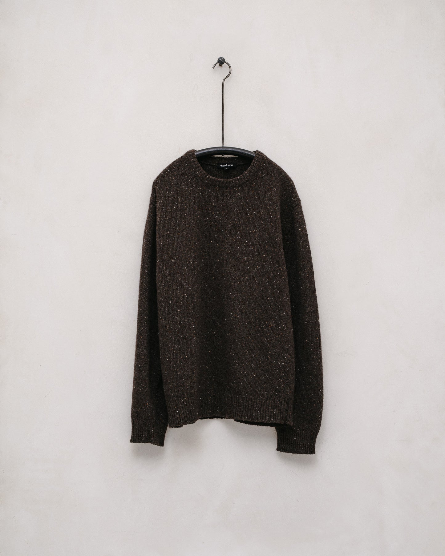 Crewneck Sweater - Cashmere/Wool Tweed, Brown Donegal