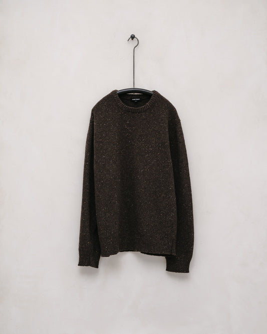 Crewneck Sweater - Cashmere/Wool Tweed, Brown Donegal