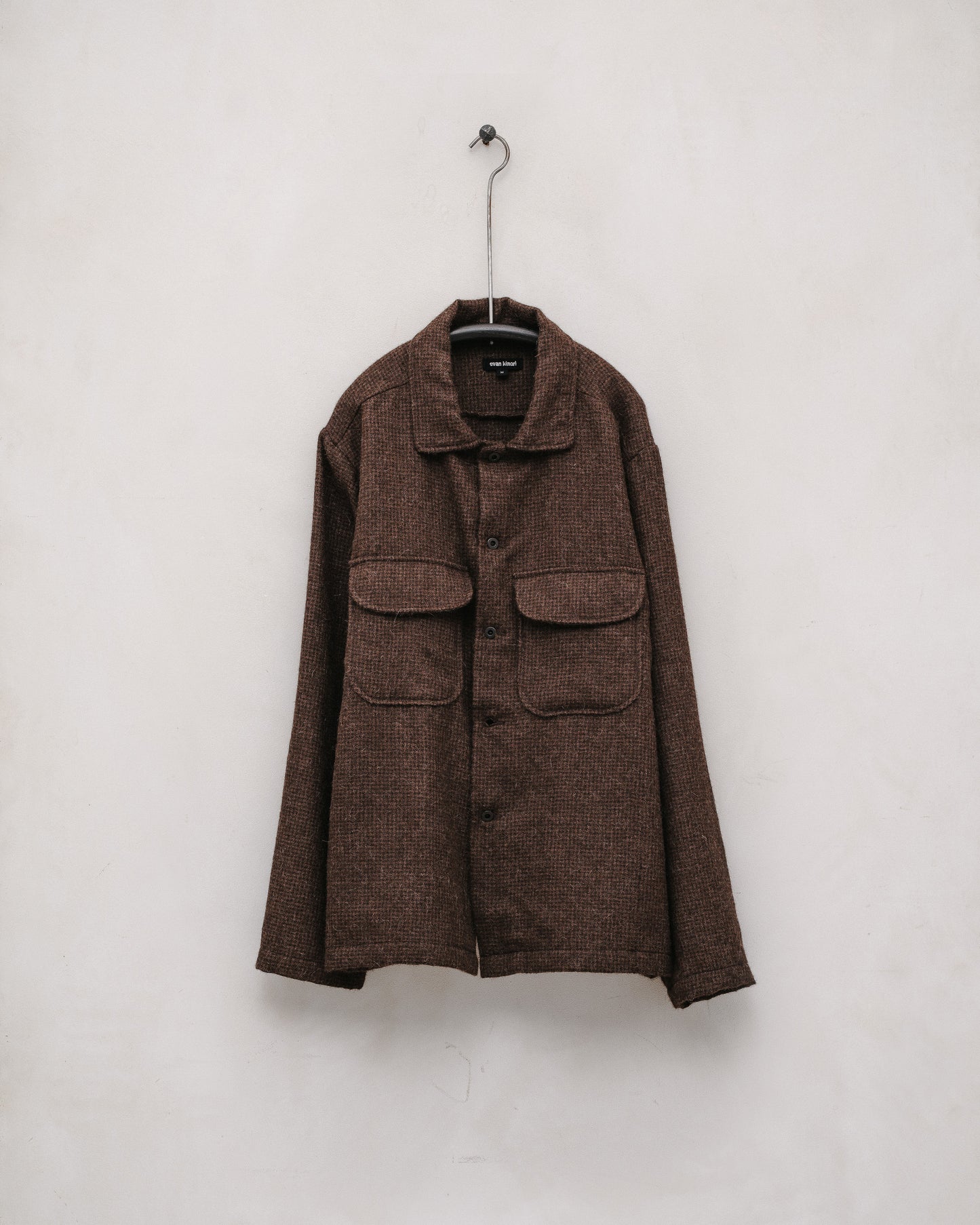 Field Shirt - Undyed Alpaca Houndstooth, Brown