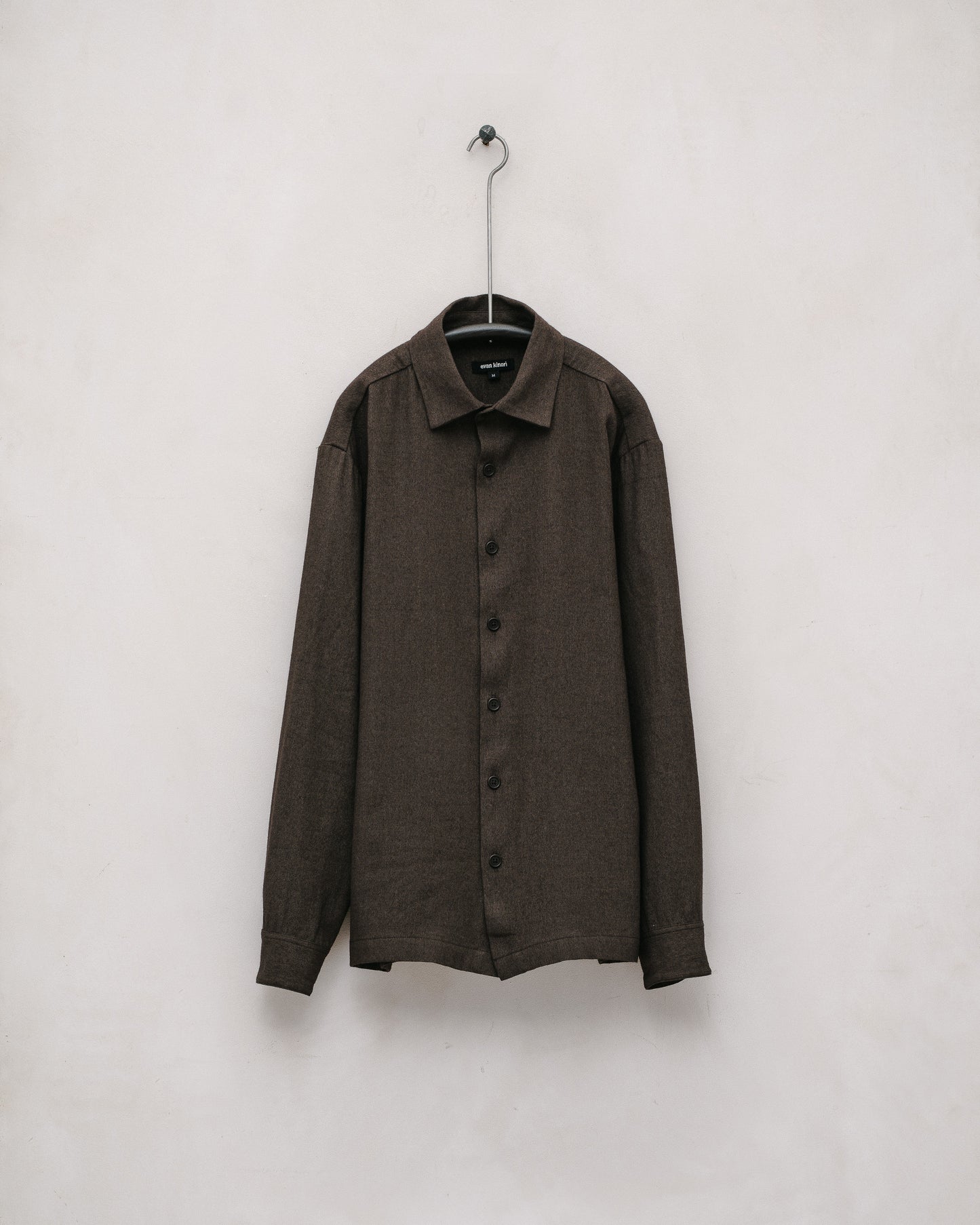 Flat Hem Shirt - Natural Dyed Wool/Washi, Persimmon/Iron