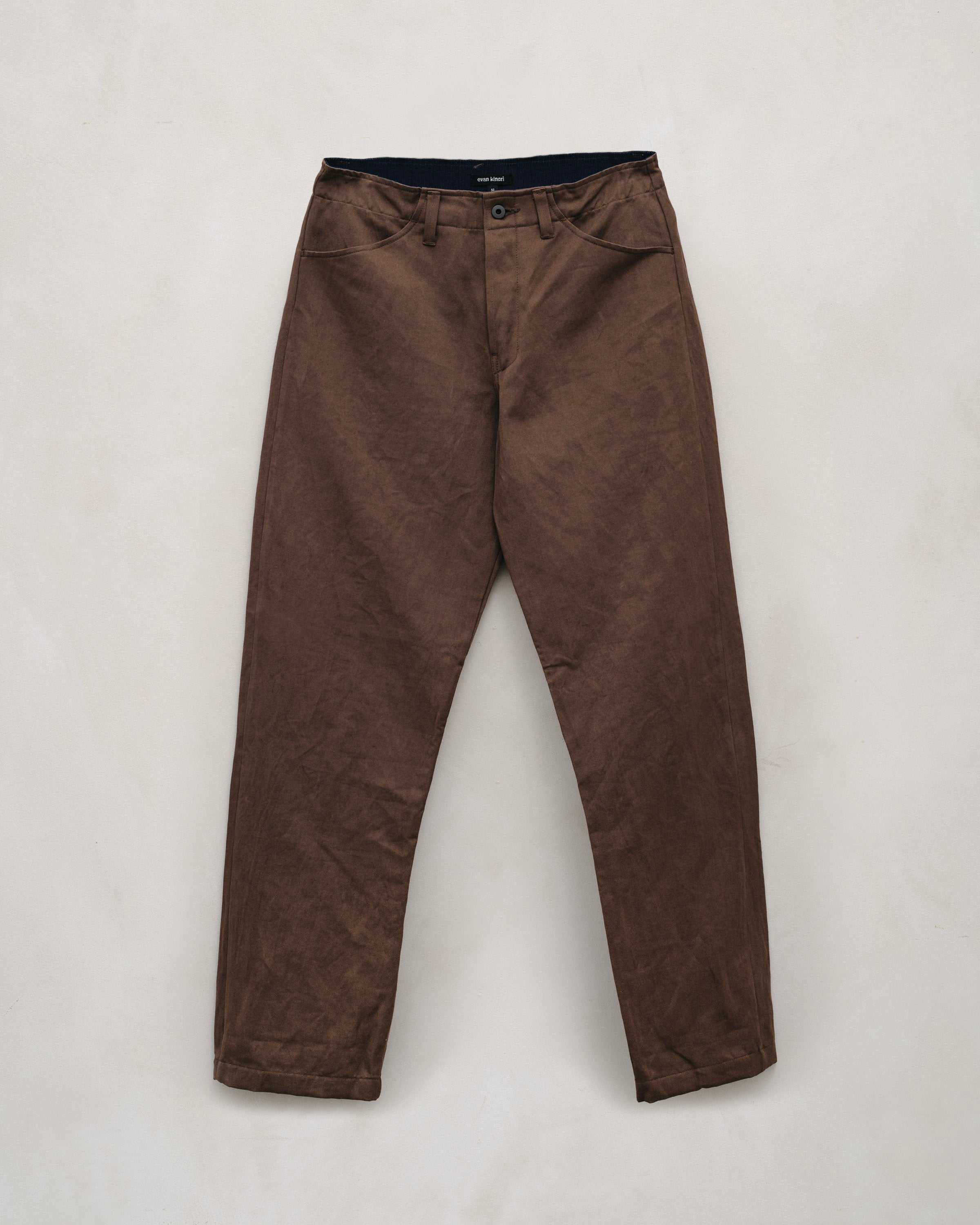 Four Pocket Pant - Logwood Washi/Cotton Twill, Natural Dye Brown – evan  kinori