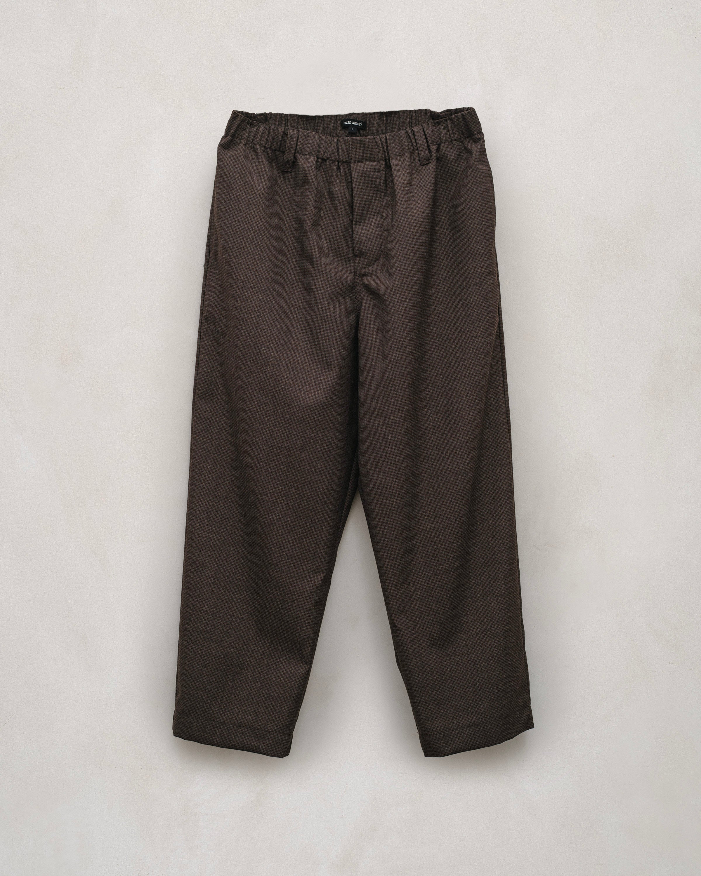 Elastic Pant - Fox Worsted Wool Puppytooth, Brown – evan kinori