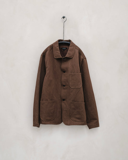 Three Pocket Jacket - Logwood Washi/Cotton Twill, Natural Dye Brown