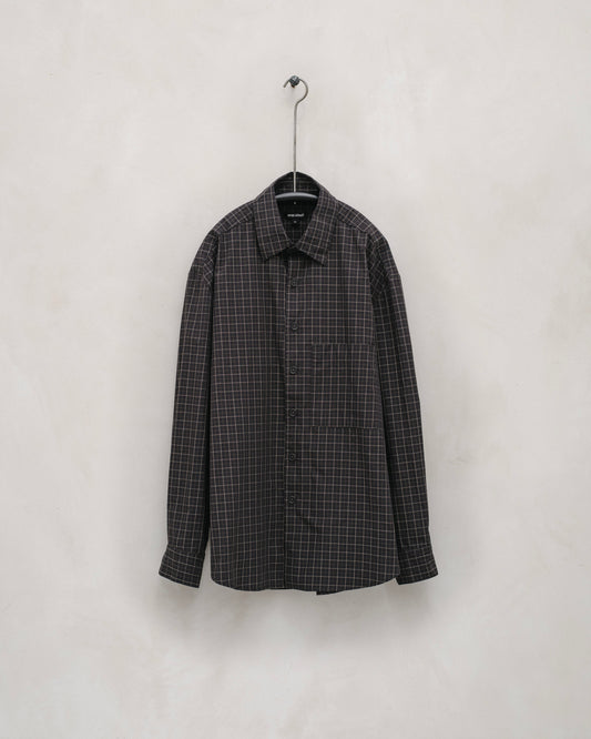 Big Shirt Two - Cotton Gridcloth, Navy/Grey