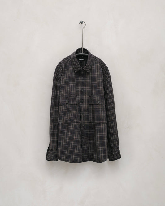 Big Shirt - Cotton Gridcloth, Navy/Grey