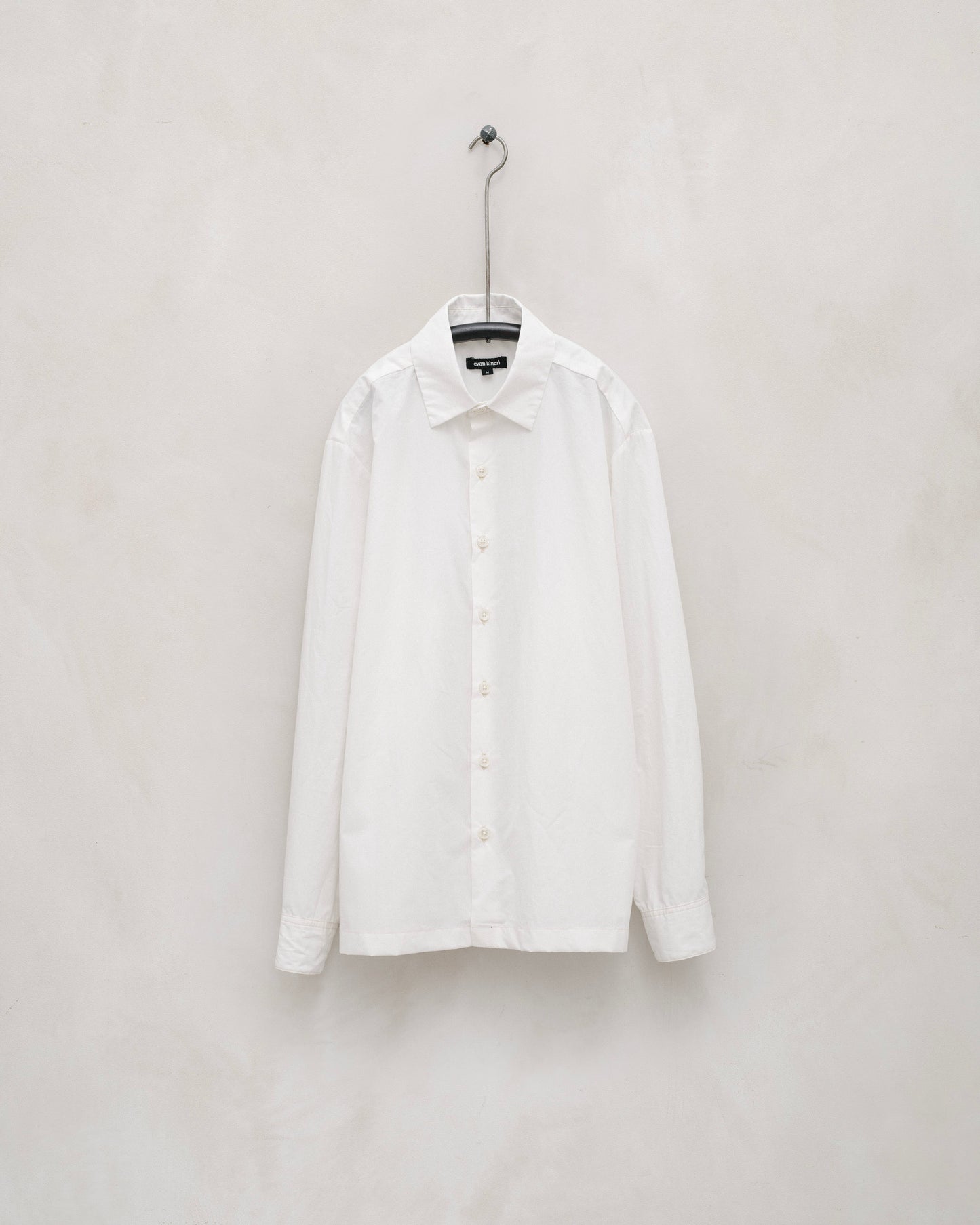 Flat Hem Shirt - Organic Cotton/Hemp Typewriter Cloth, White