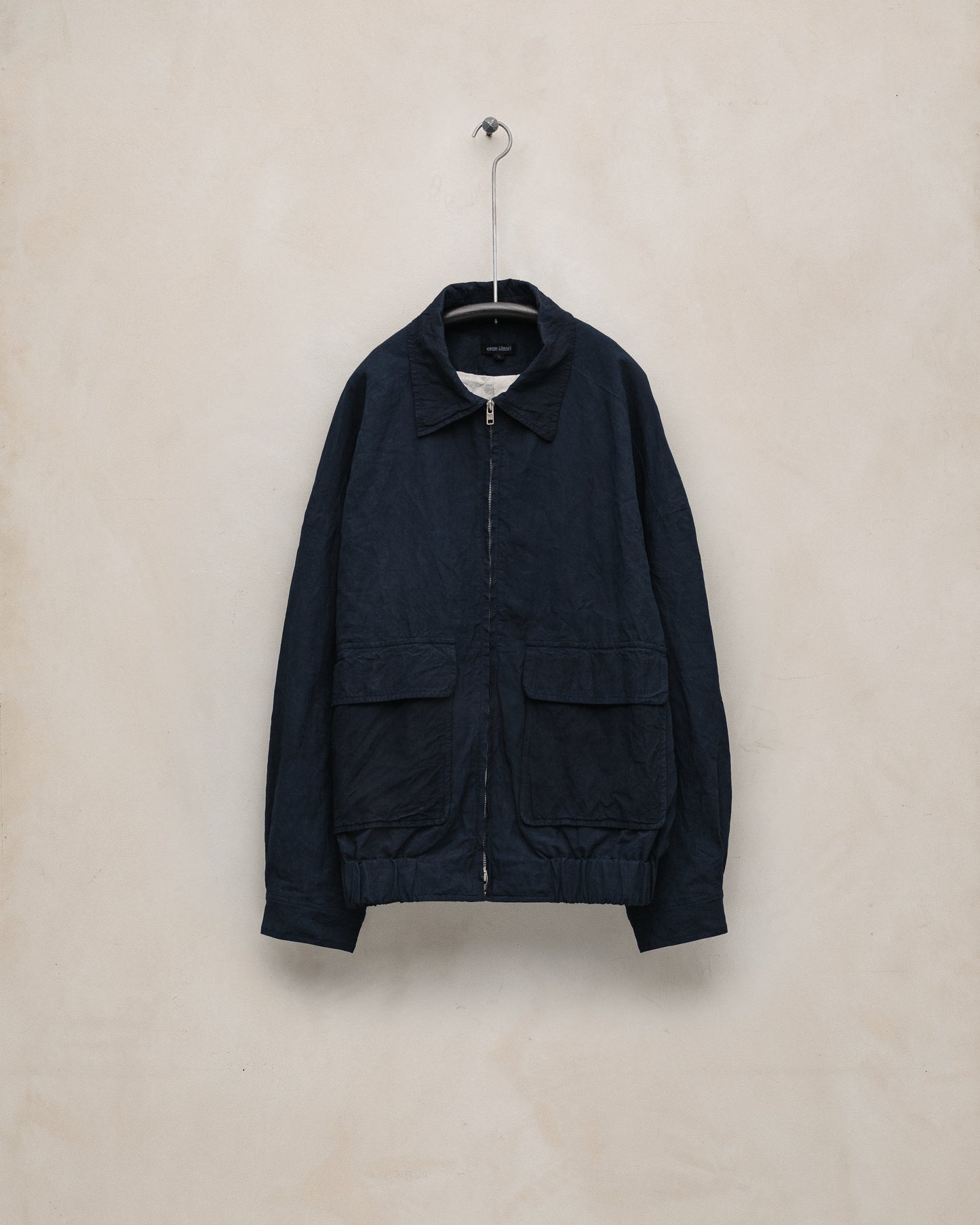 Zip Jacket Two - Lightweight Washi Canvas (Natural Indigo), Indigo