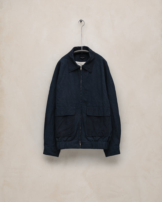 Zip Jacket Two - Lightweight Washi Canvas (Natural Indigo), Indigo