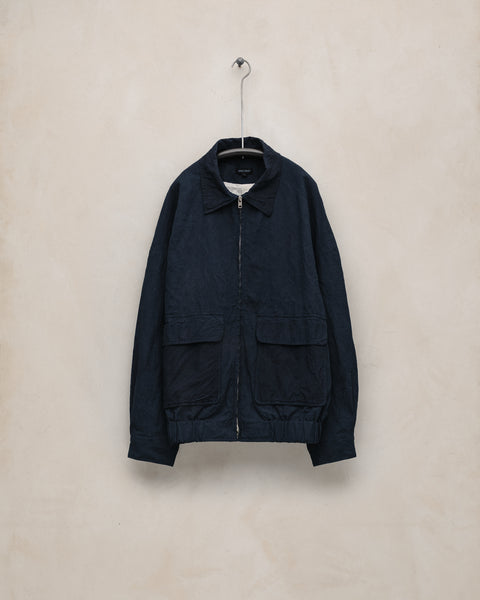 Zip Jacket Two - Lightweight Washi Canvas (Natural Indigo), Indigo