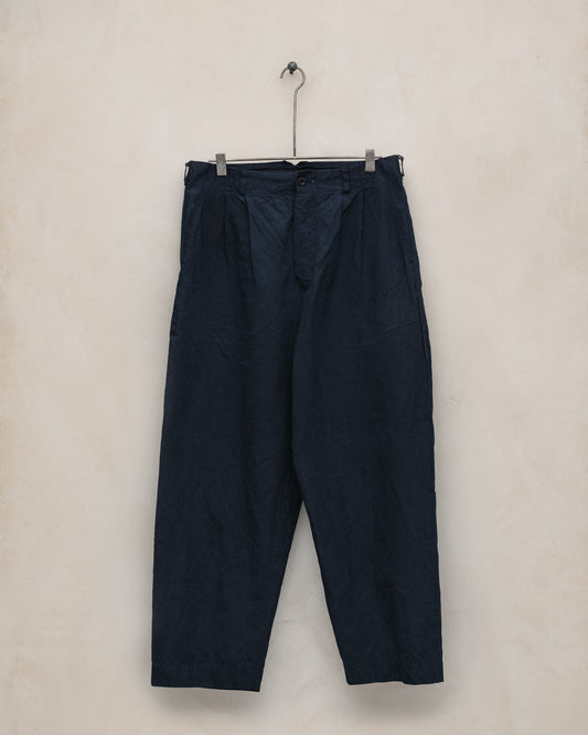 Two Pleat Pant - Lightweight Washi Canvas (Natural Indigo), Indigo