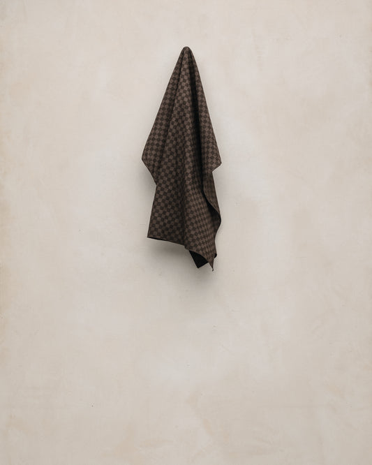 Bandana - Hand Dyed Screen Print Cotton Batiste (Mud Dye), Brown/Dark Brown