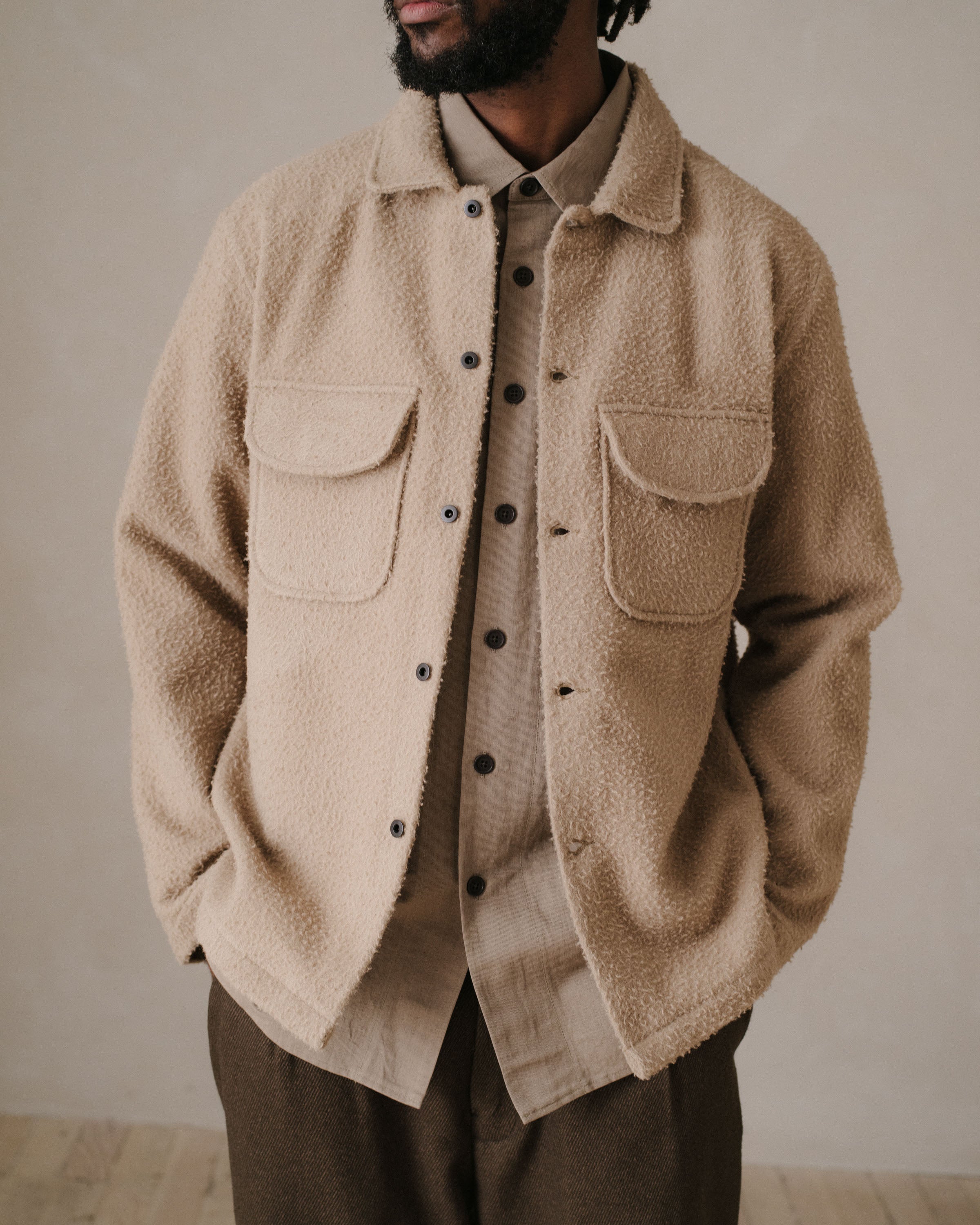 Field Shirt - Casentino Wool, Sand – evan kinori