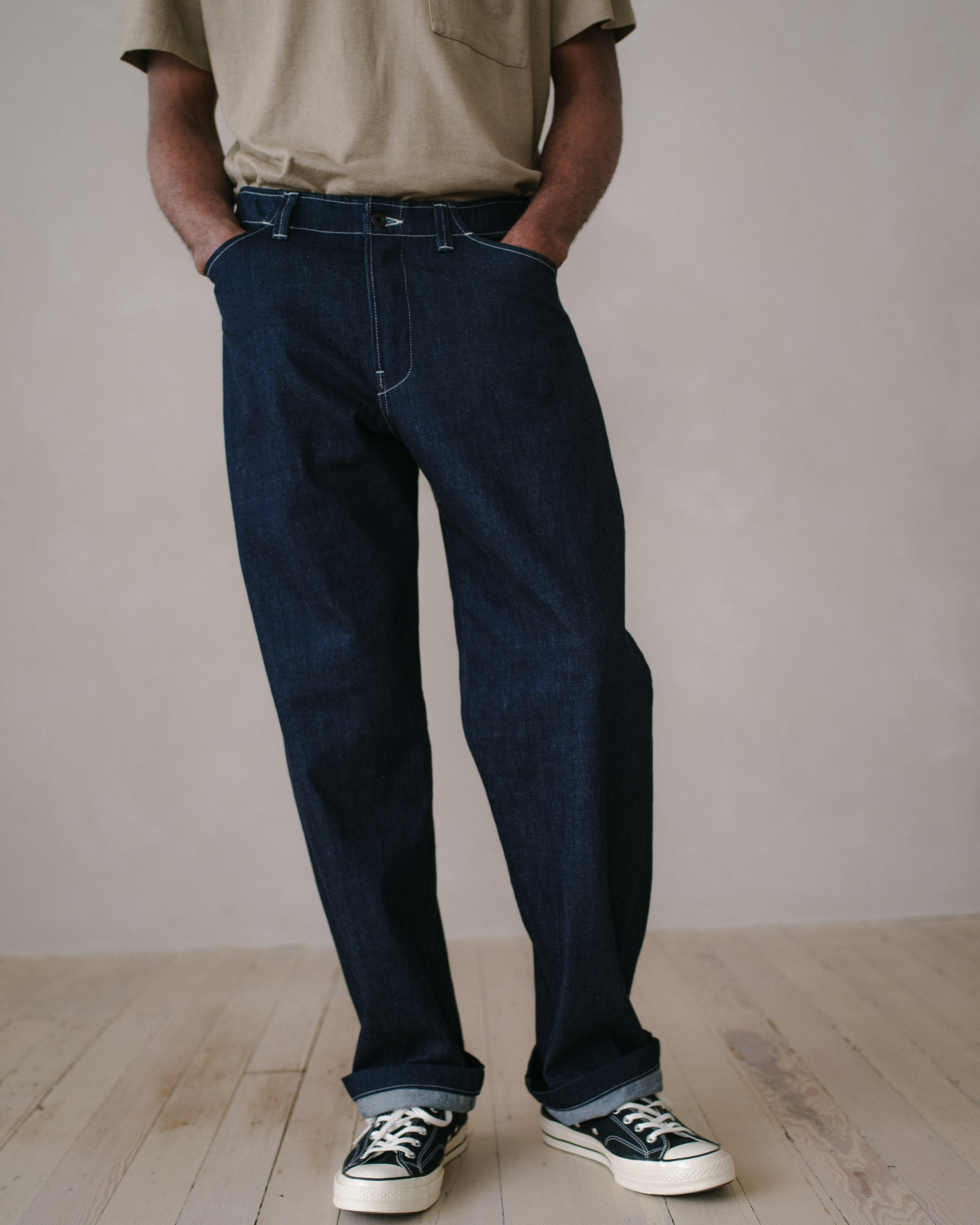 Four Pocket Pant - Organic Cotton Denim, Indigo – evan kinori