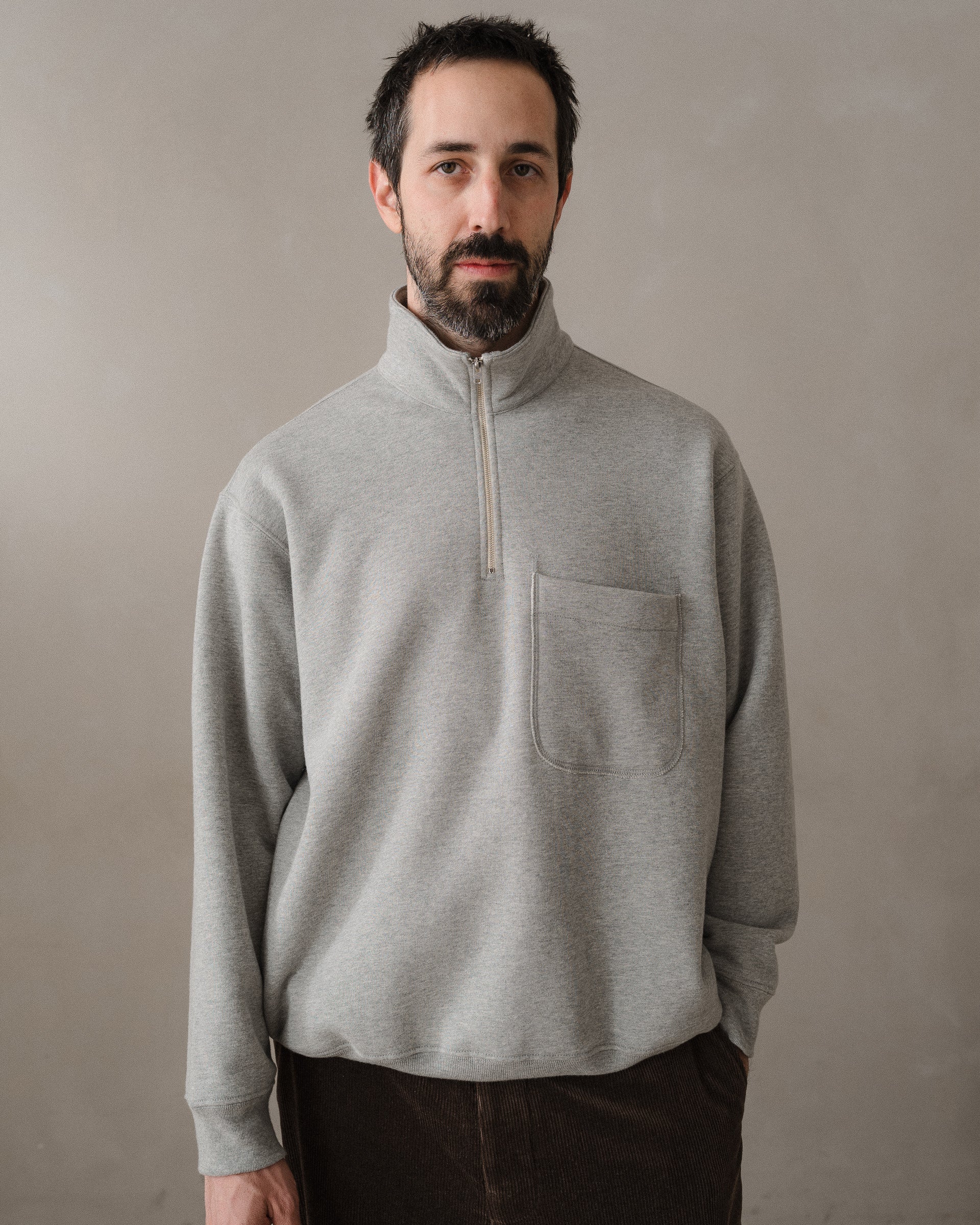 Quarter Zip, Heather Grey – evan kinori