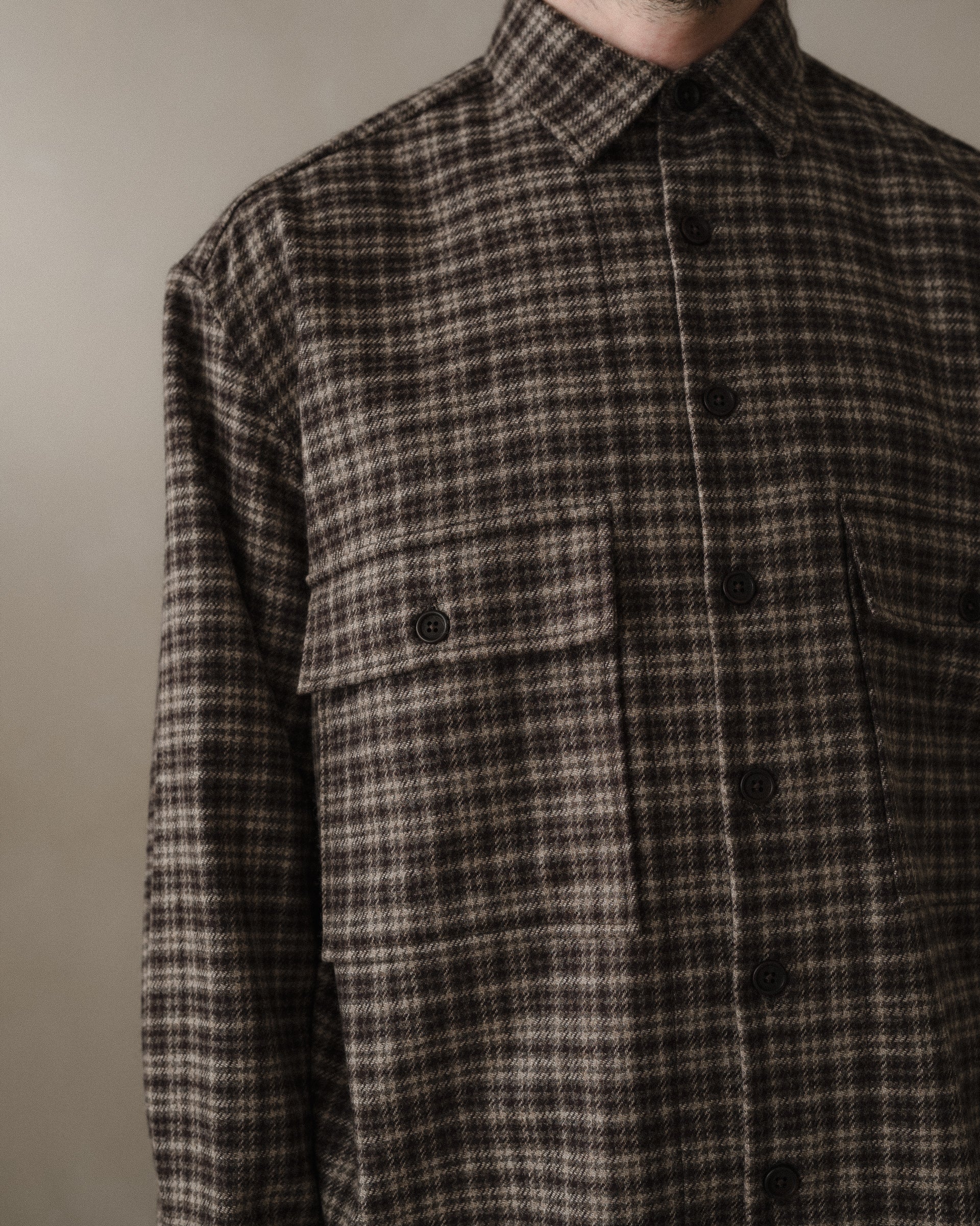 Big Shirt - Irish Wool Flannel, Brown/Beige – evan kinori
