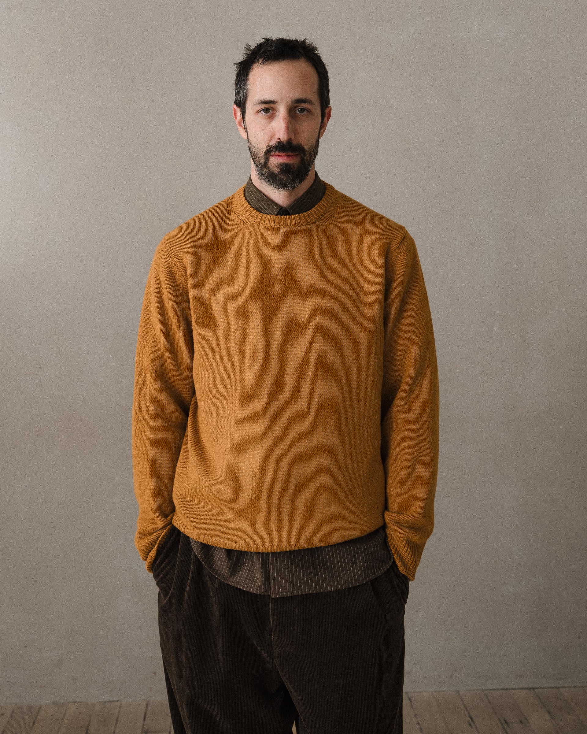 Crewneck Sweater - Yak Wool, Marigold – evan kinori