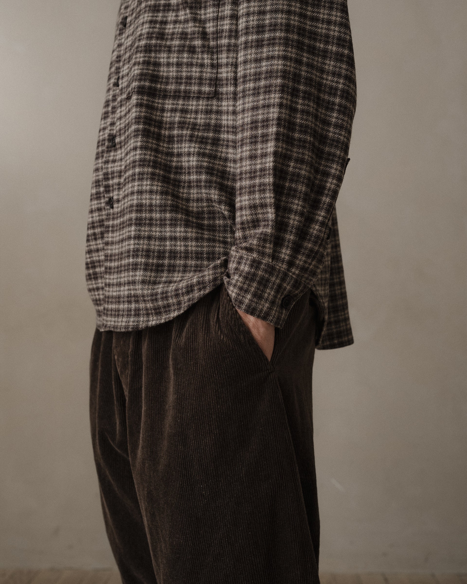 Big Shirt Two - Irish Wool Flannel, Brown/Beige – evan kinori