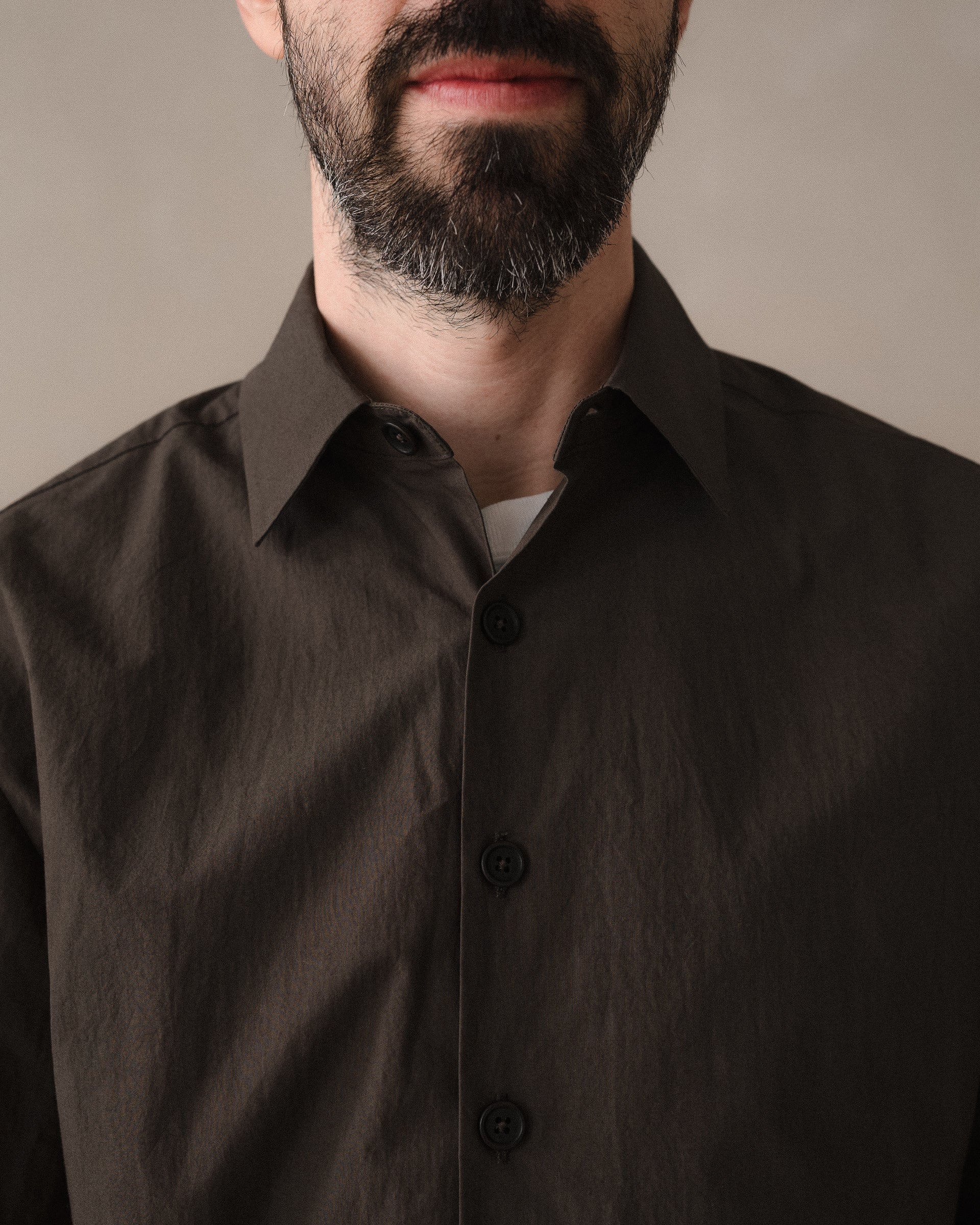 Flat Hem Shirt - Organic Cotton Typewriter, Anthracite – evan kinori