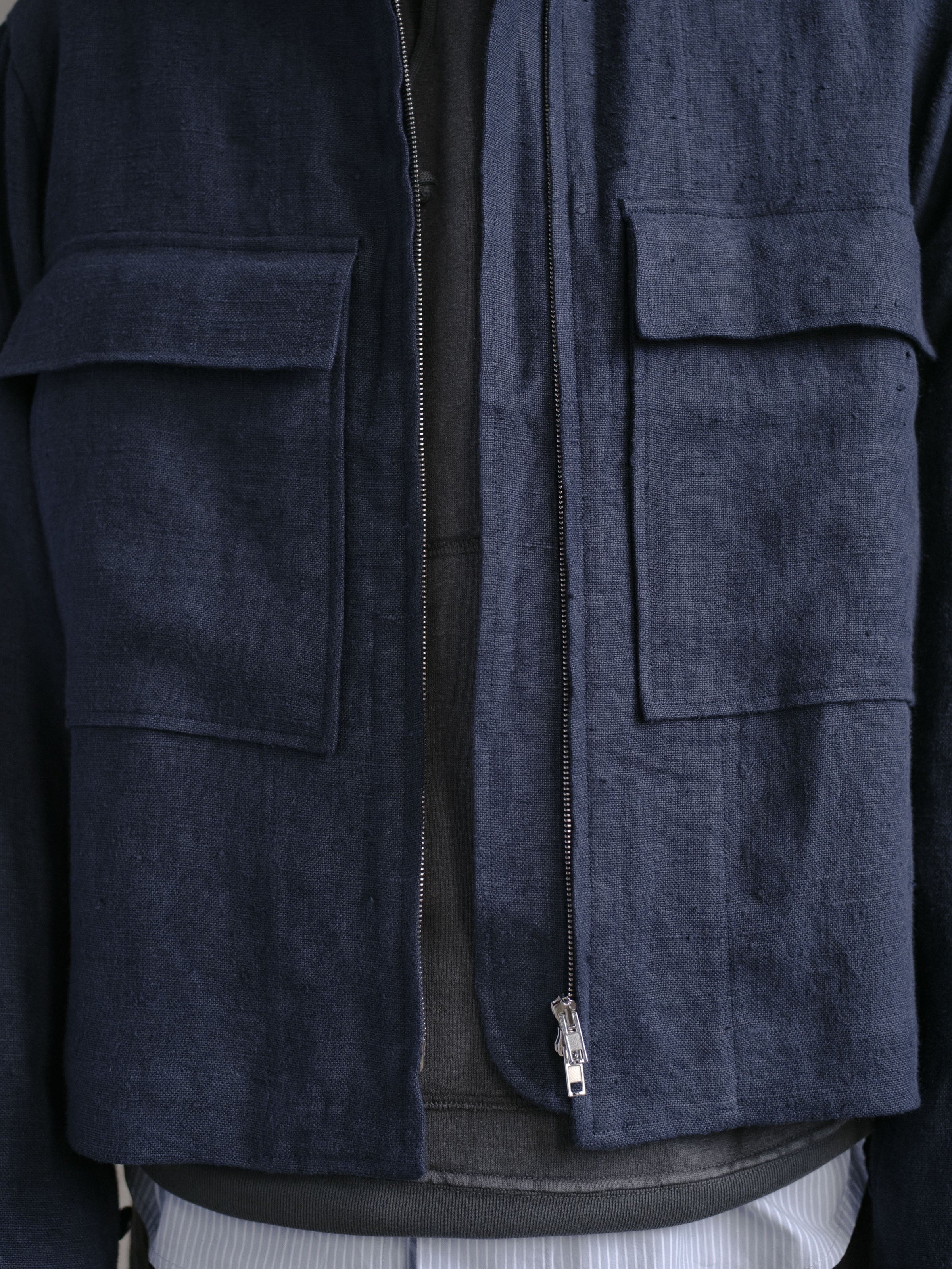 Zip Jacket - Butcher Linen – evan kinori