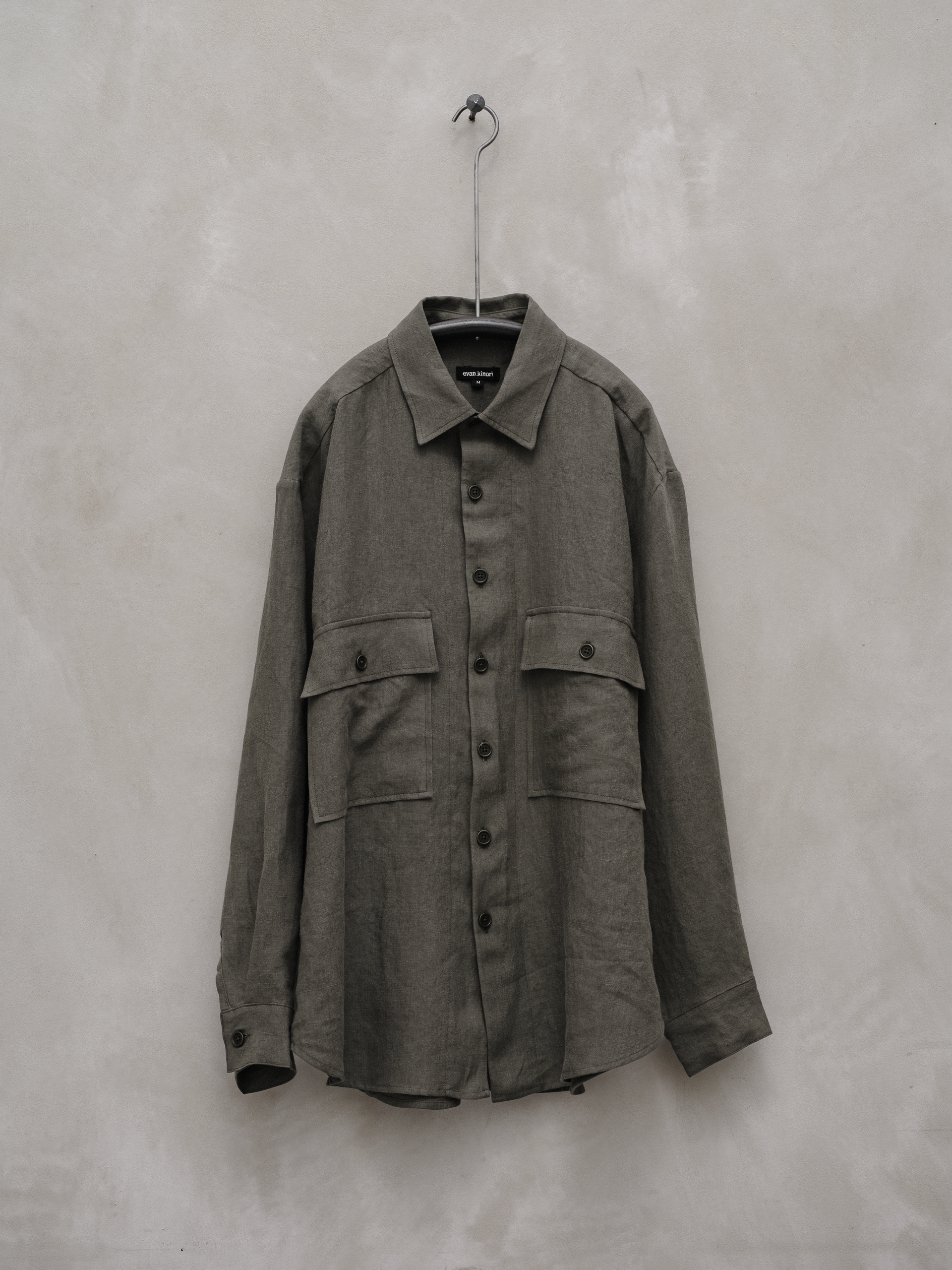 Big Shirt - Tumbled Linen, Olive