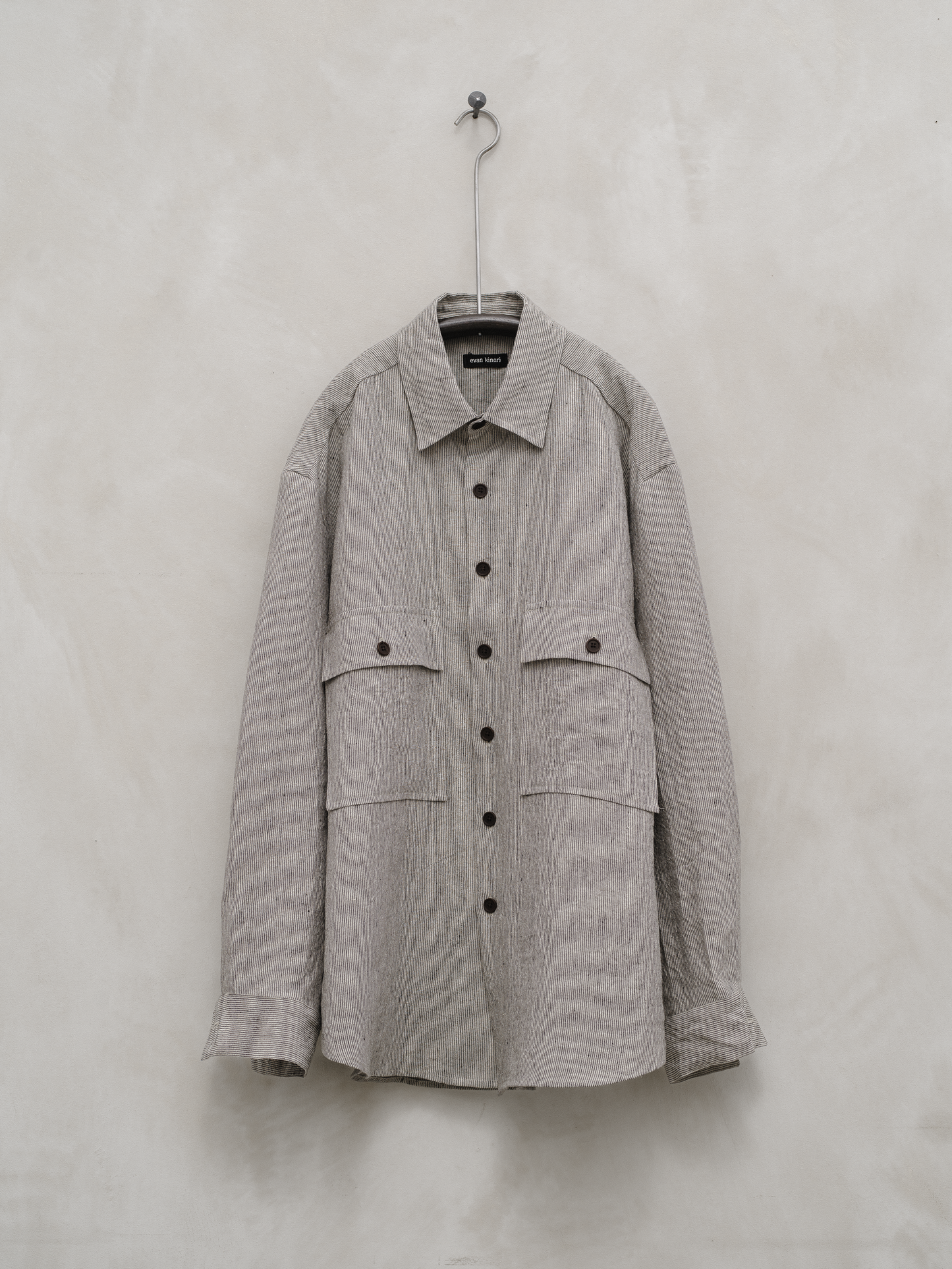 Big Shirt - Tumbled Linen Stripe – evan kinori Big Shirt - Tumbled Linen Stripe – evan kinori