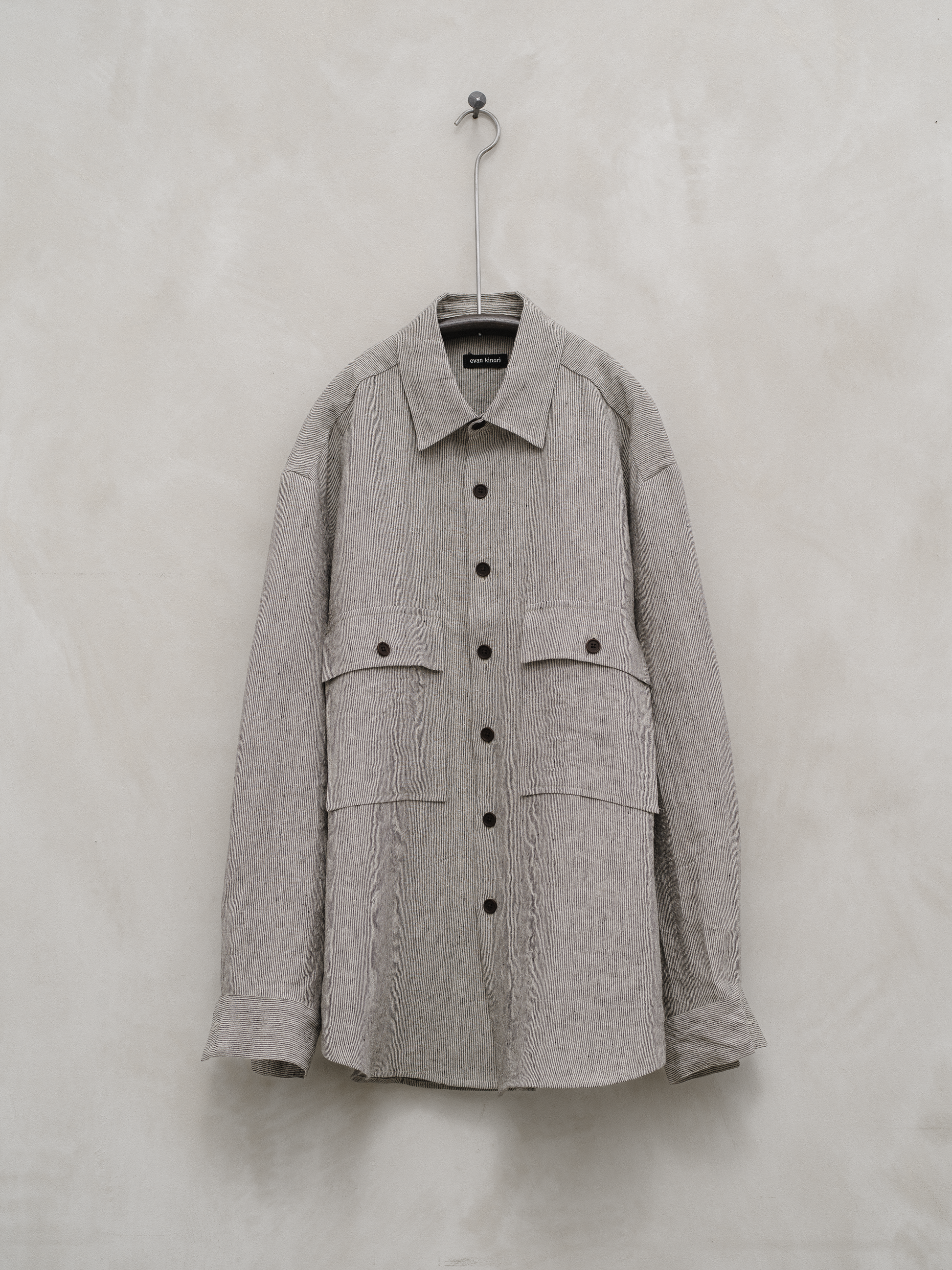 Big Shirt - Tumbled Linen Stripe – evan kinori Big Shirt - Tumbled Linen Stripe – evan kinori