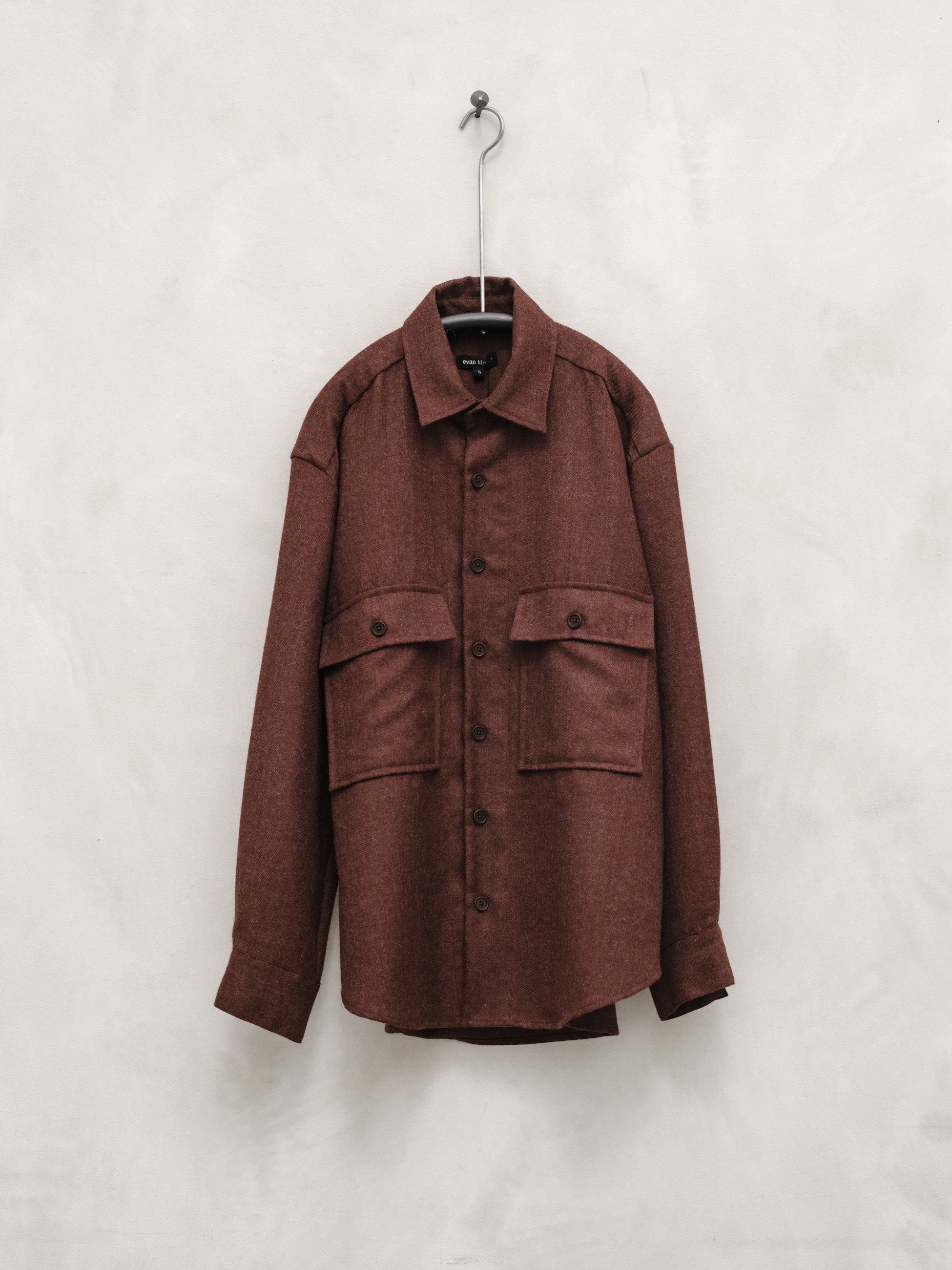 Big Shirt - Brushed Wool Twill, Brick