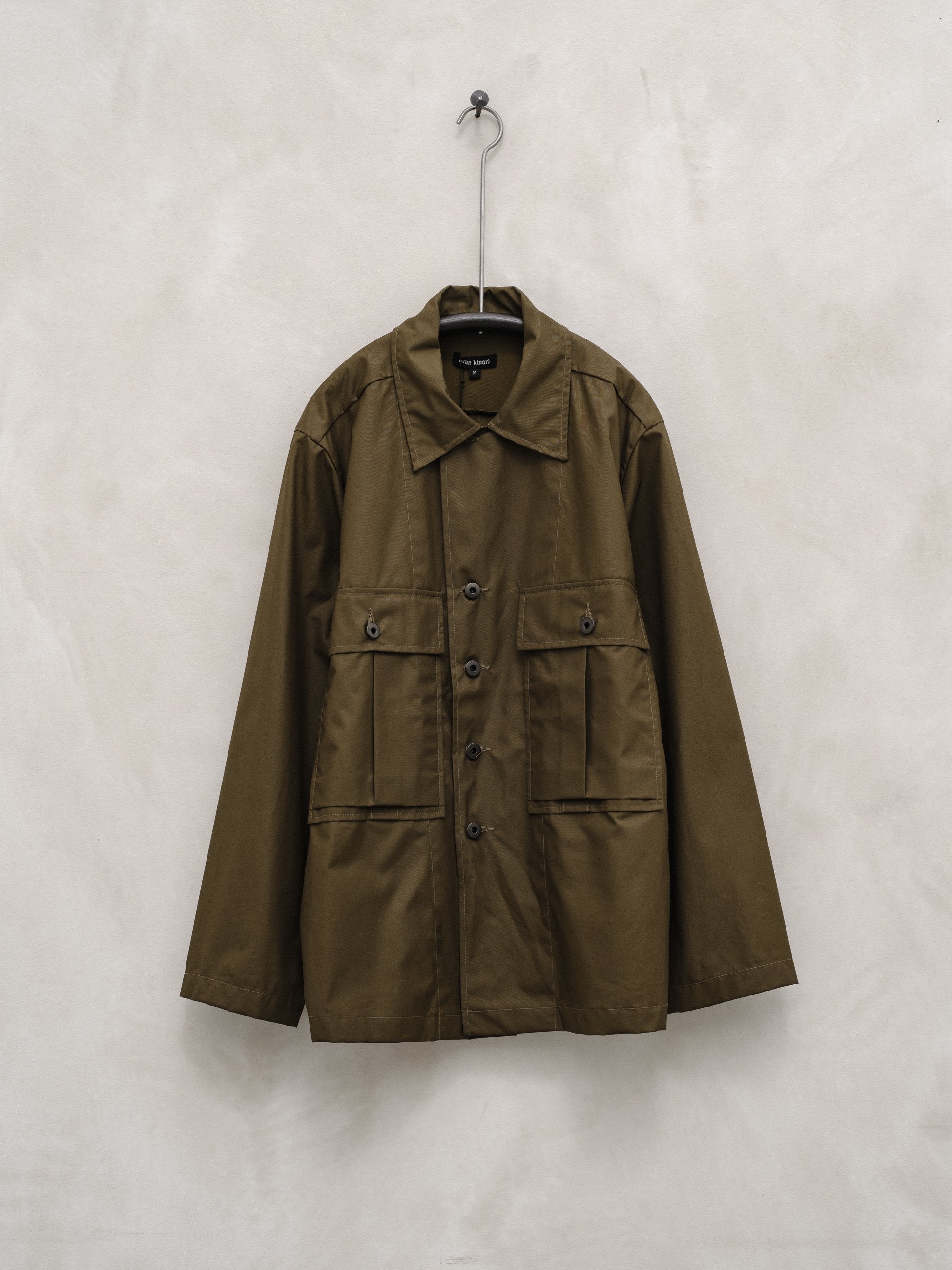 Bellow Pocket Jacket - Waxed Cotton, Dark Olive