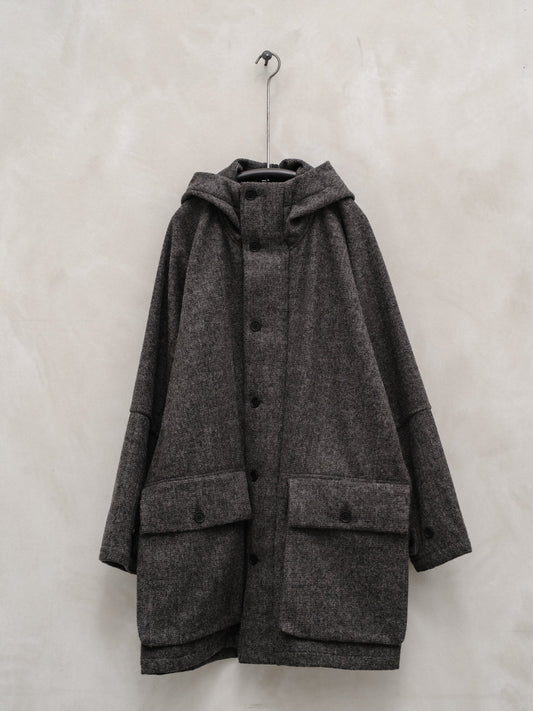 Hooded Coat - Brushed Wool Glen Check