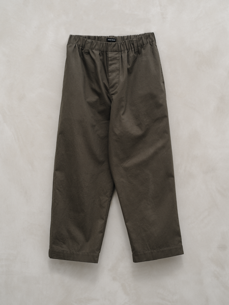 Elastic Pant - Organic Cotton Twill, Dark Olive – evan kinori