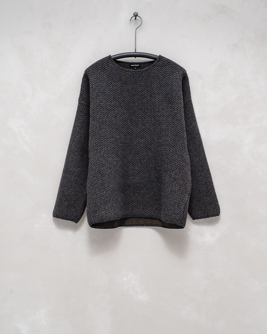 Seed Stitch Sweater - Lambswool/Cashmere, Charcoal & Olive